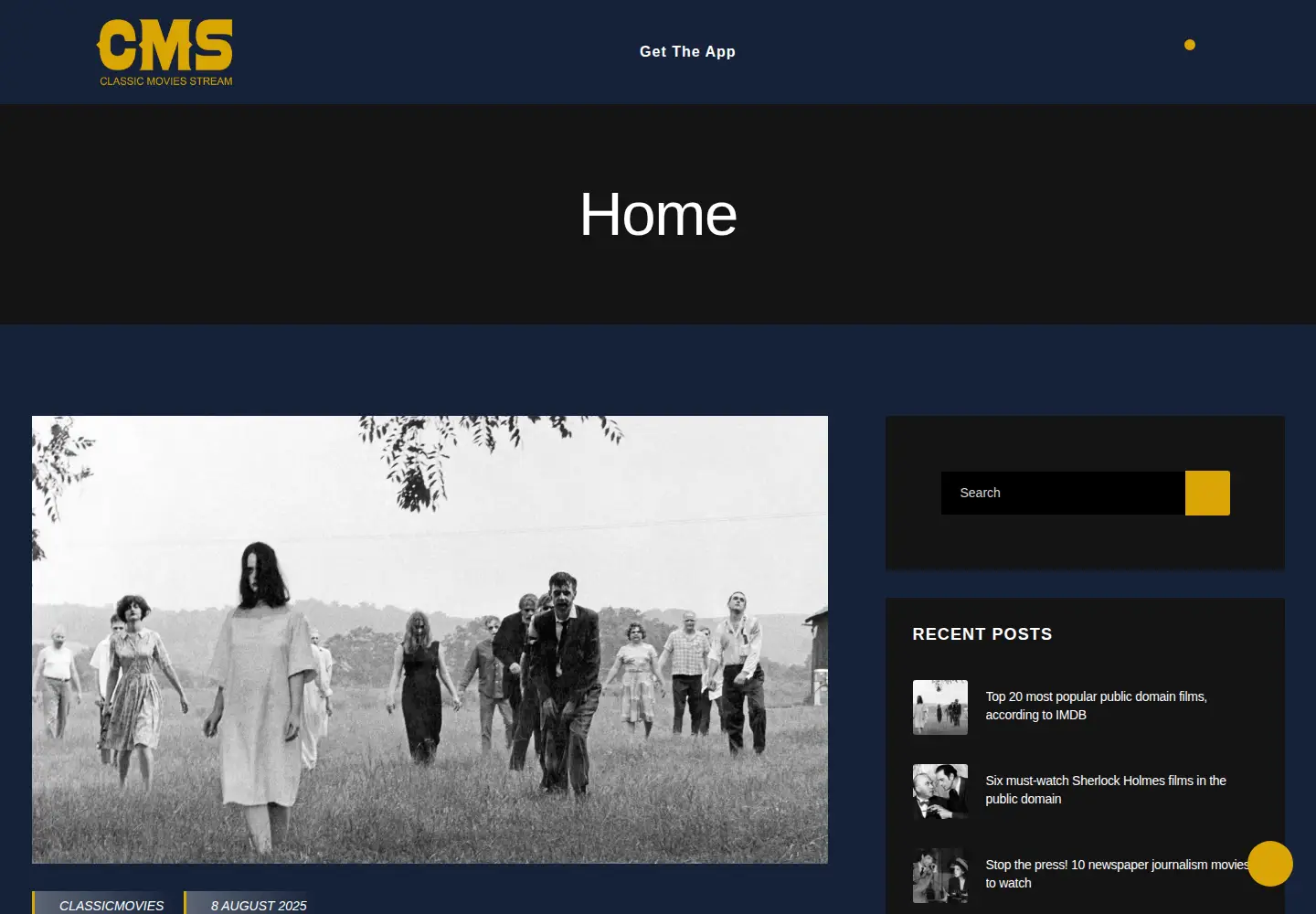 Screenshot of classicmoviesstream.com