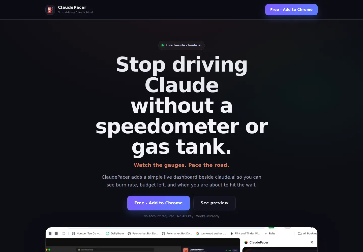 Screenshot of claudepacer.com