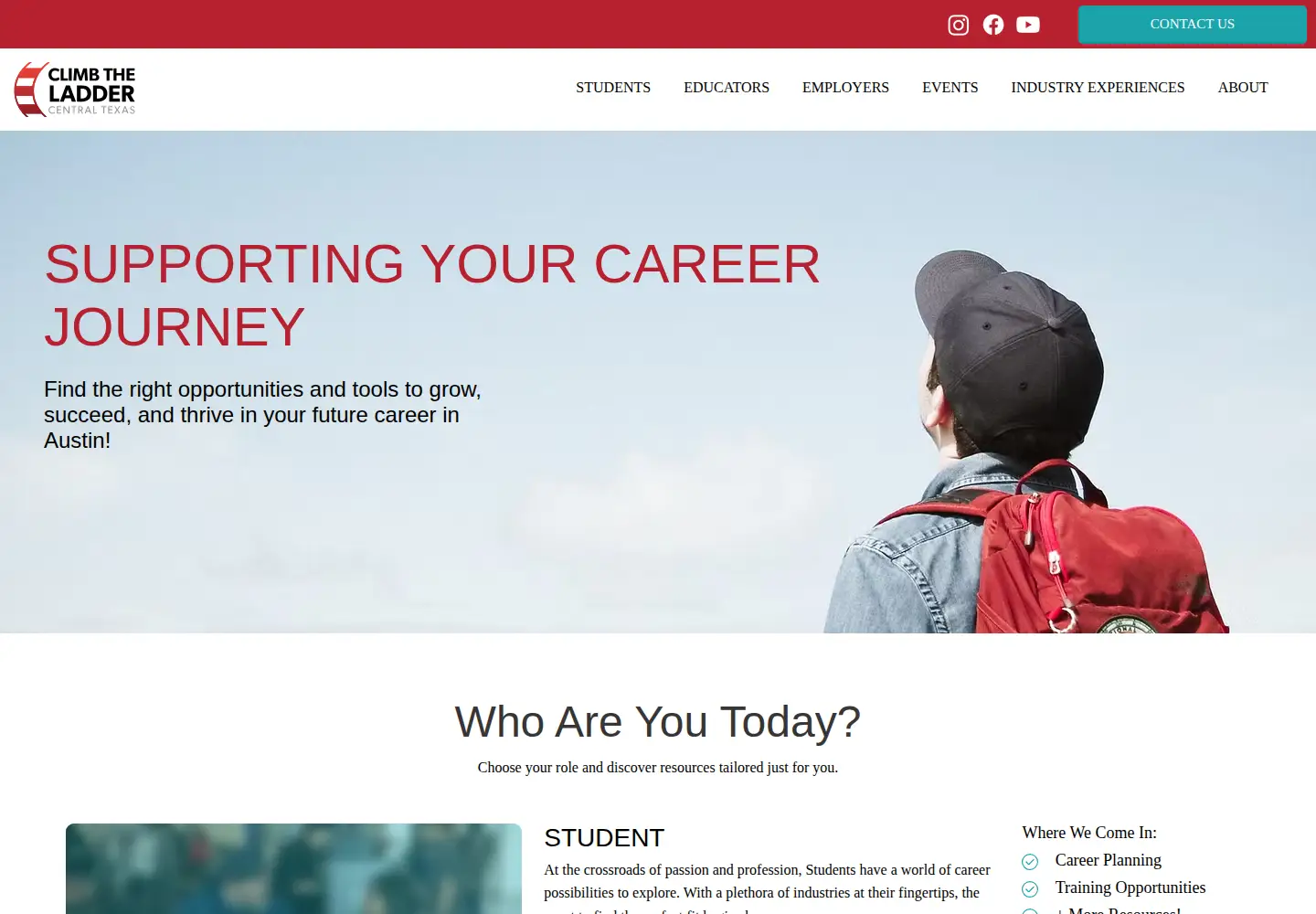 Screenshot of climbtheladderctx.com