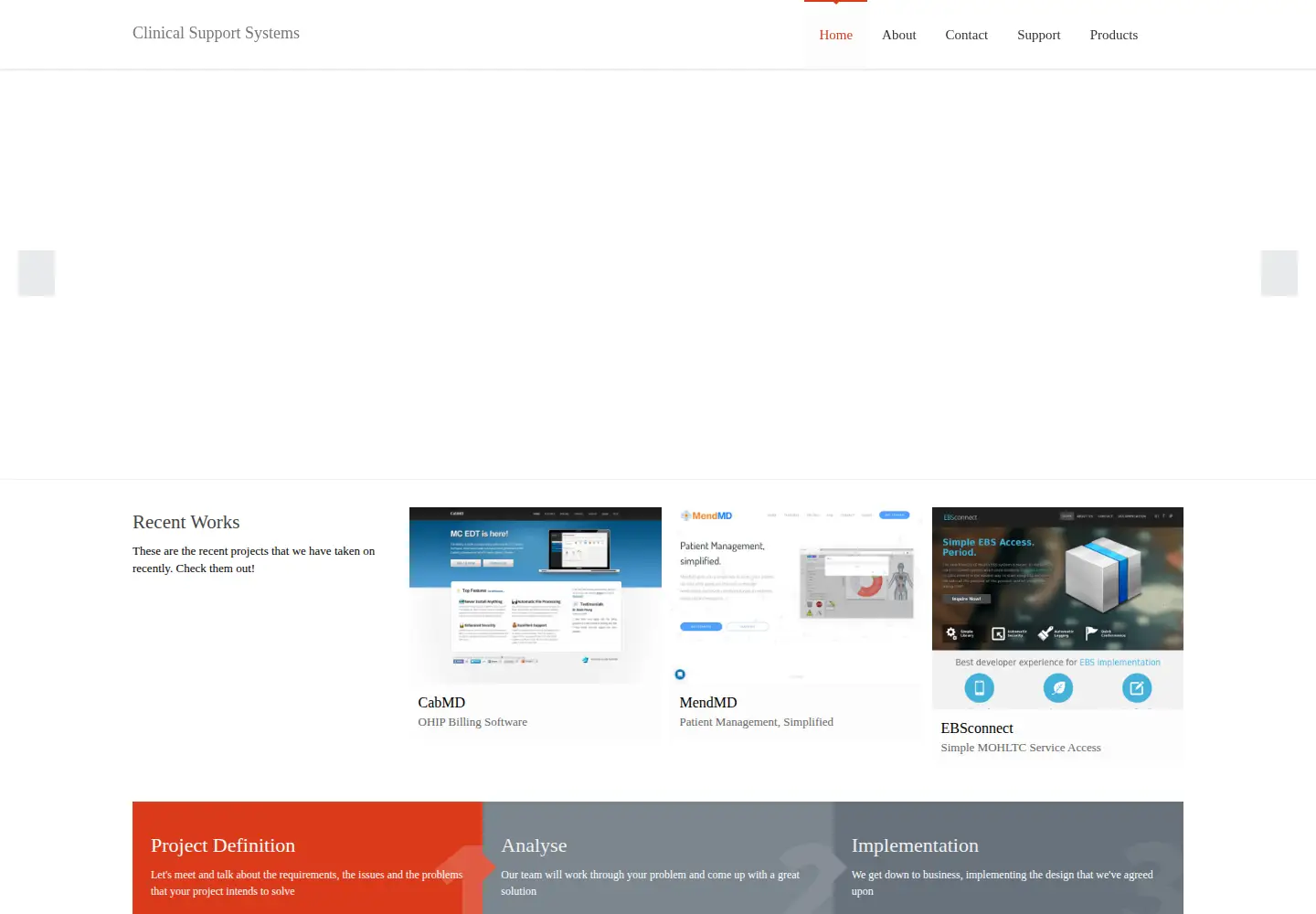 Captured homepage of clinicalsupportsystems.com in the current scan