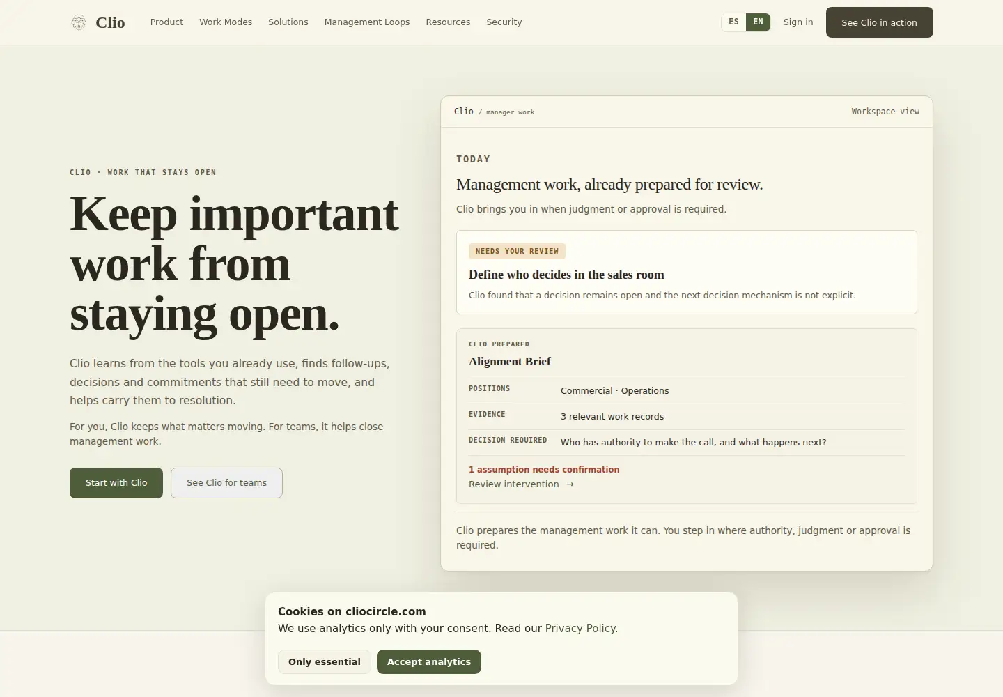 Screenshot of cliocircle.com