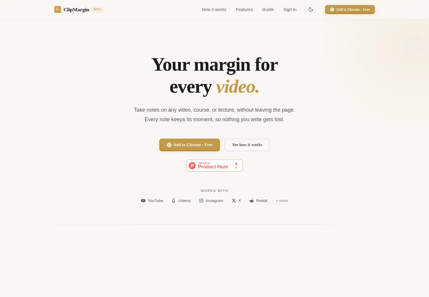 Captured homepage of clipmargin.com in the current scan