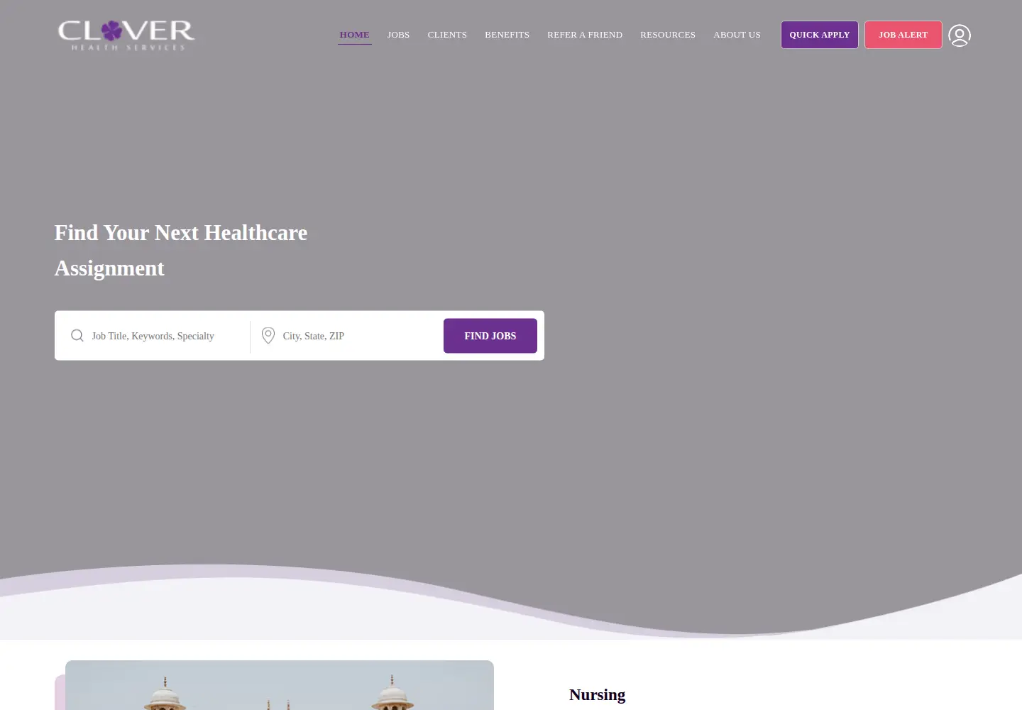 Screenshot of cloverstaffing.com