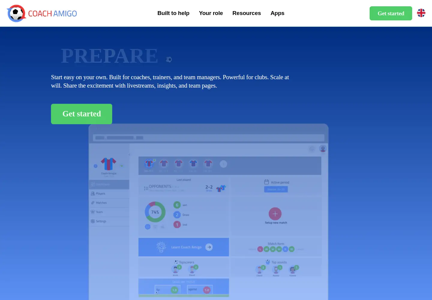 Screenshot of coachamigo.com