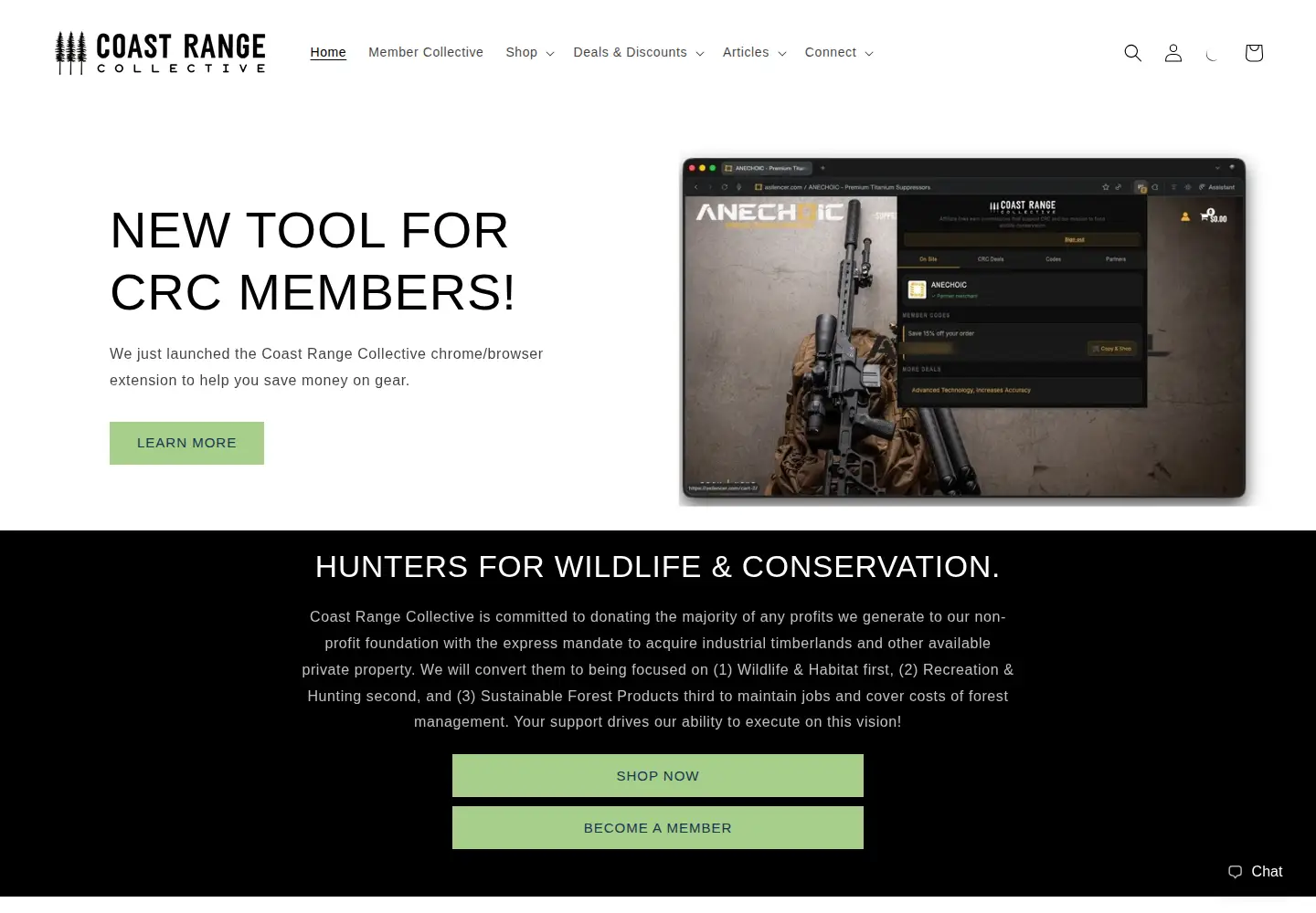 Screenshot of coastrangecollective.com