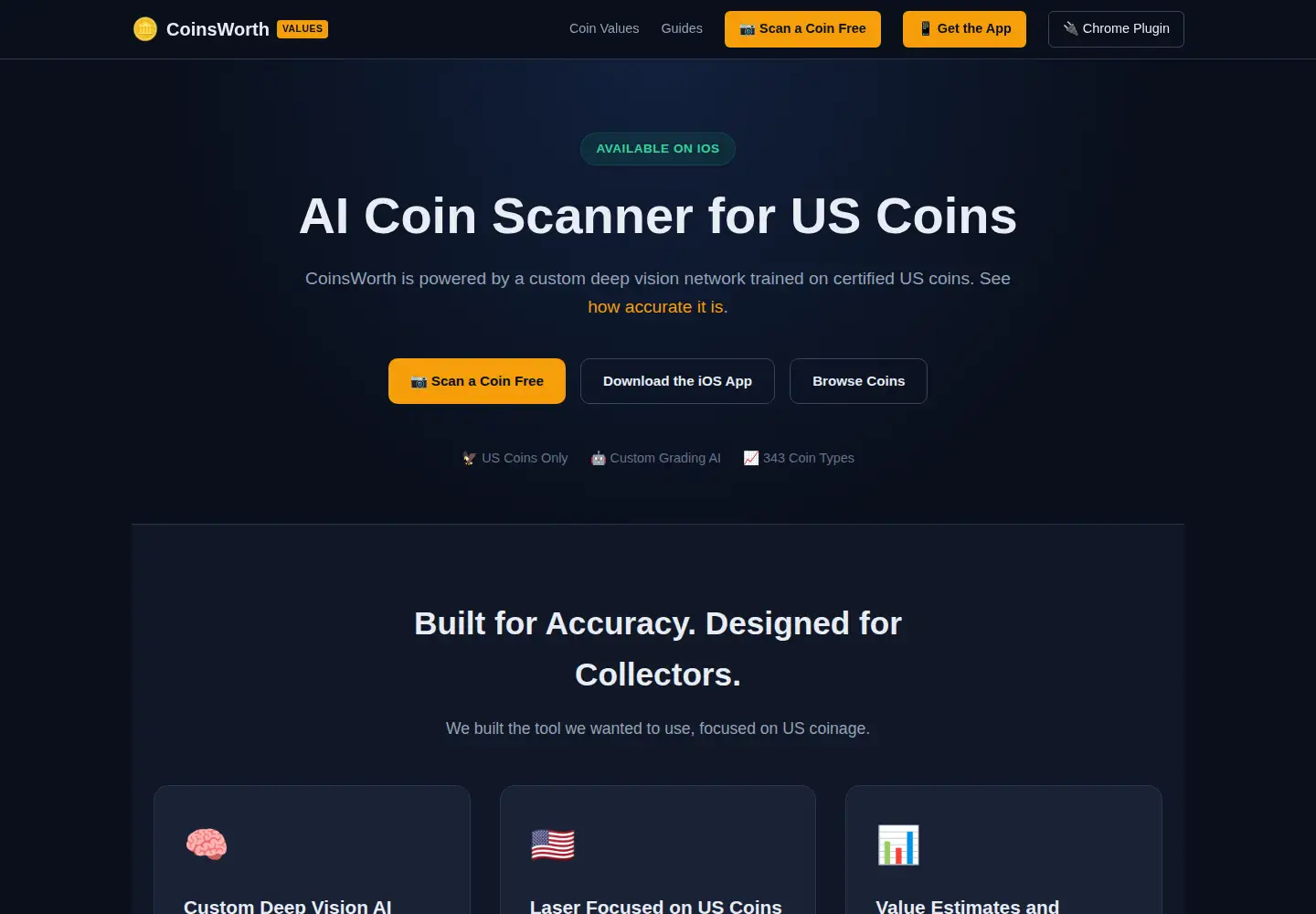 Captured homepage of coinsworth.com in the current scan