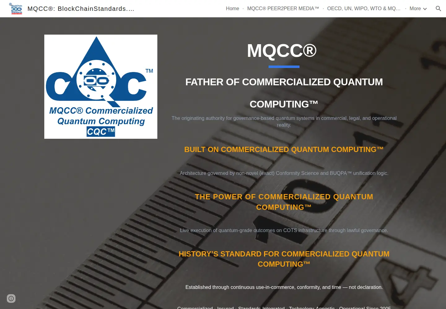 Captured homepage of commercializedquantumcomputing.com in the current scan