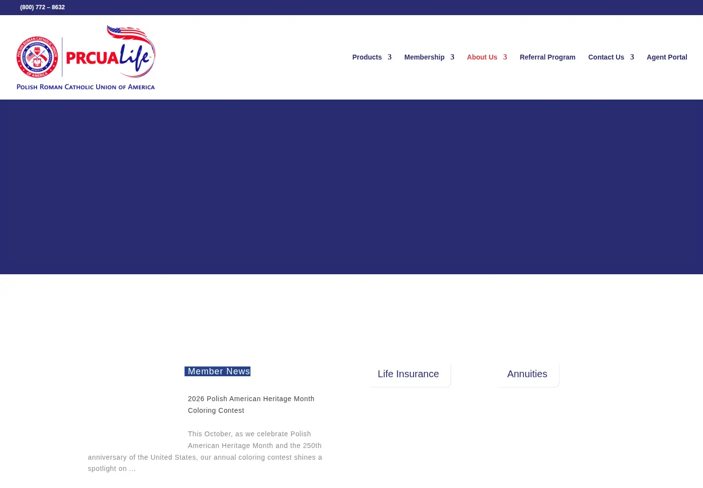 Captured homepage of prcua.org in the current scan