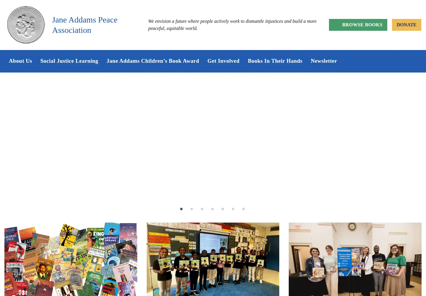 Screenshot of janeaddamschildrensbookaward.org