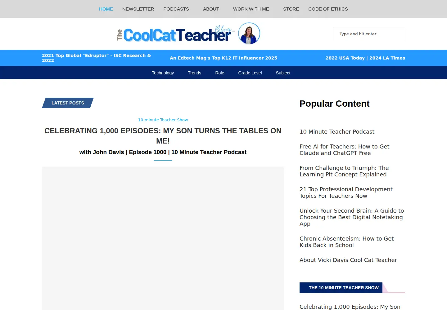 Screenshot of coolcatteacher.com