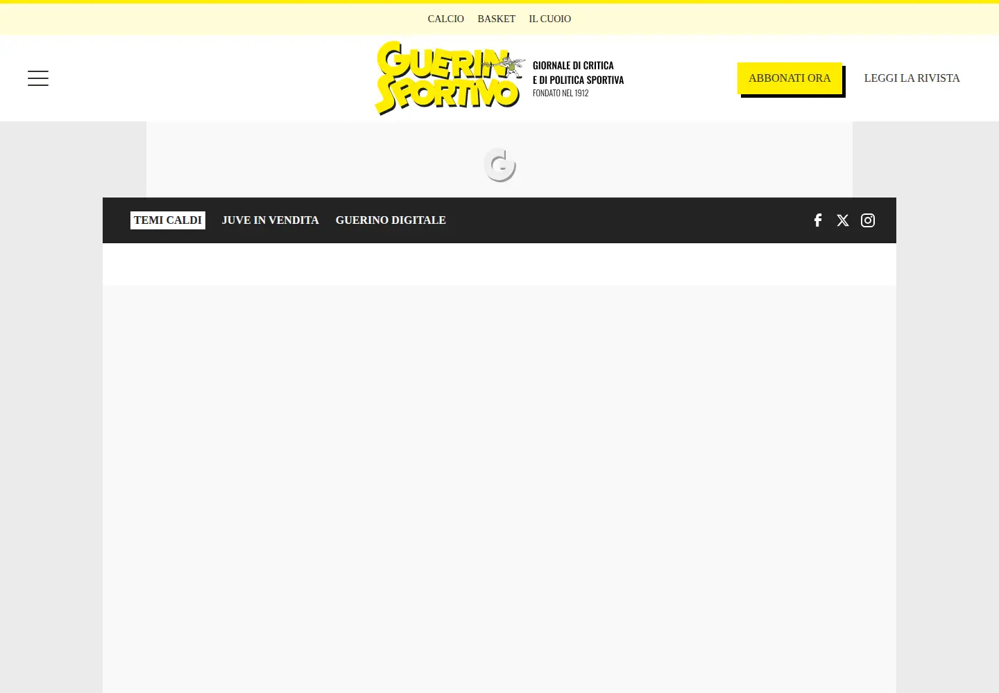 Screenshot of guerinsportivo.it