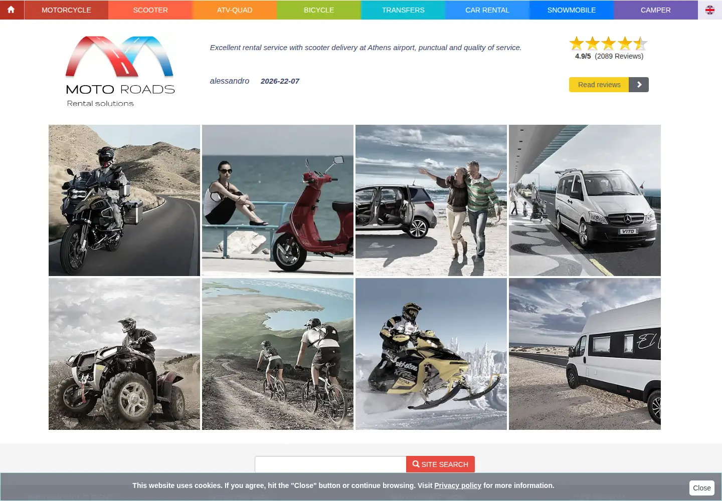 Screenshot of motoroads.com
