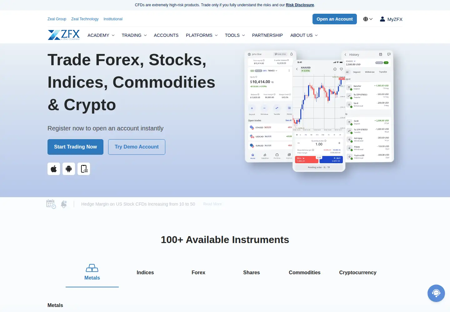 Screenshot of zfx.com