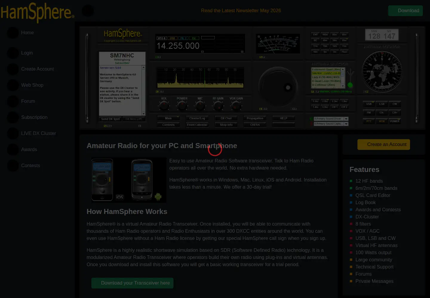 Screenshot of hamsphere.com