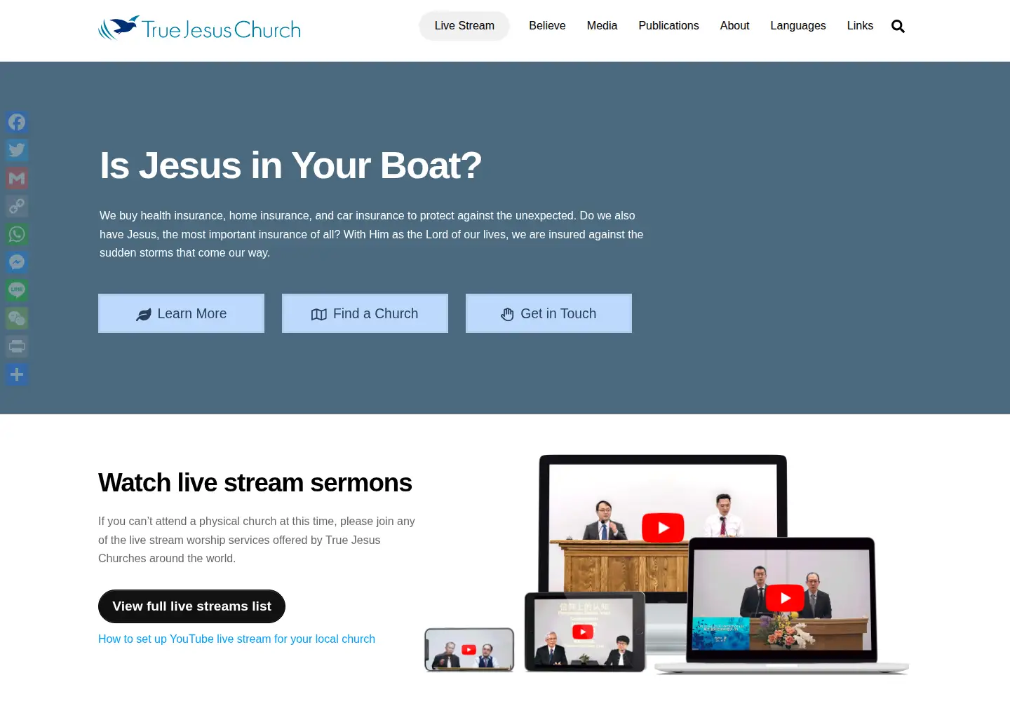 Screenshot of tjc.org