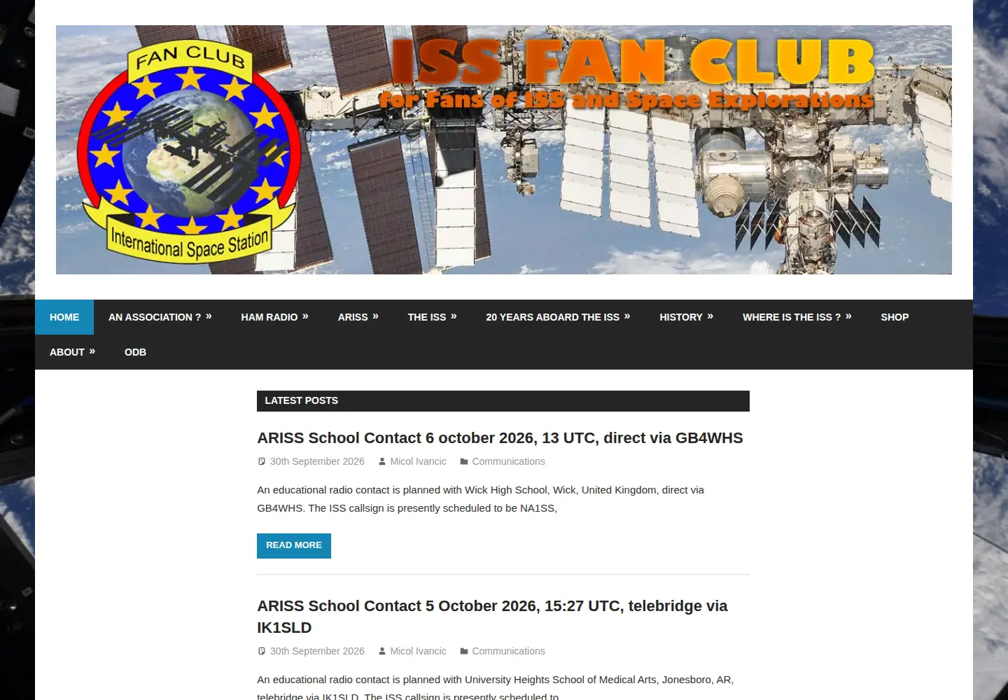 Screenshot of issfanclub.eu