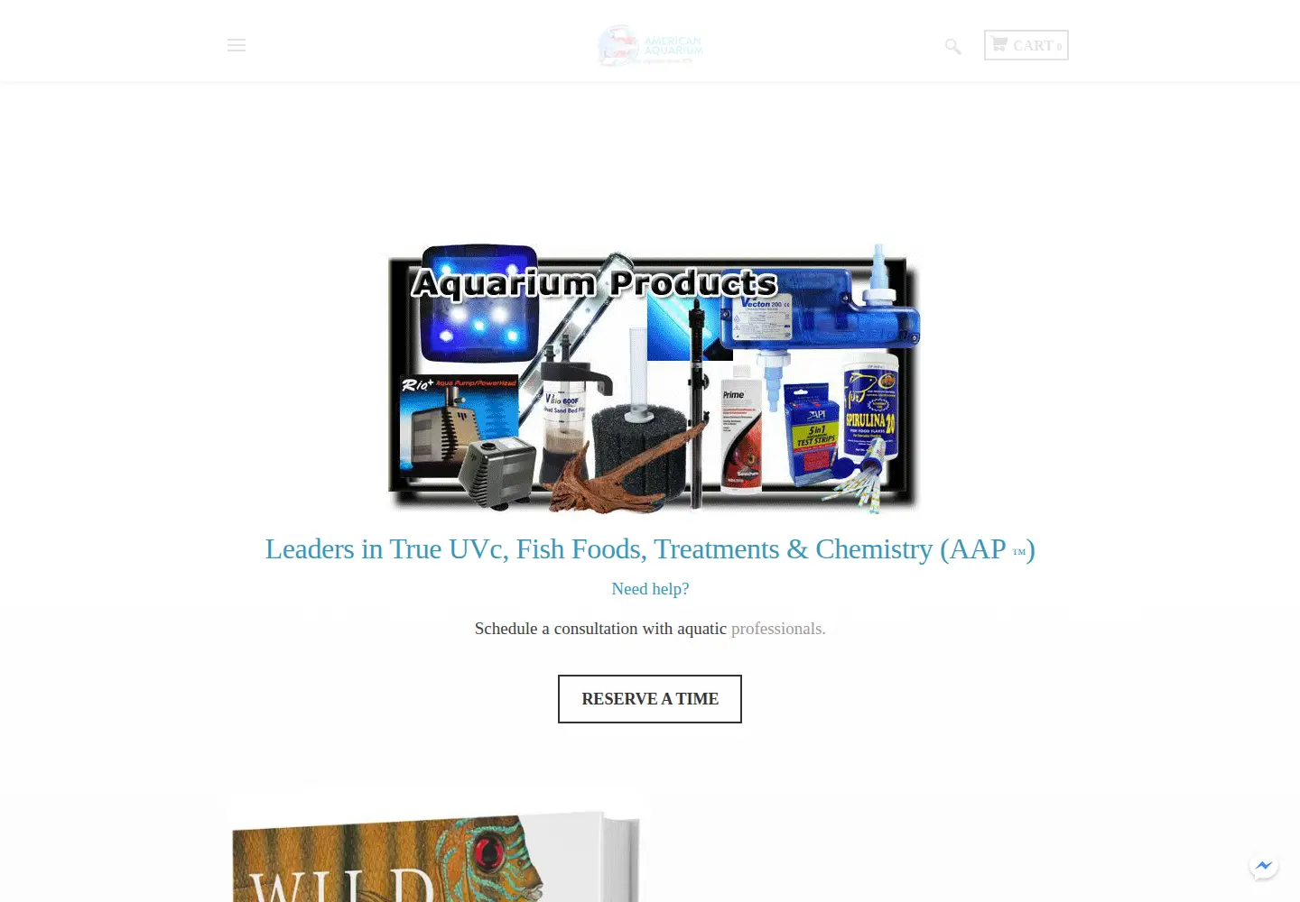 Captured homepage of americanaquariumproducts.com in the current scan
