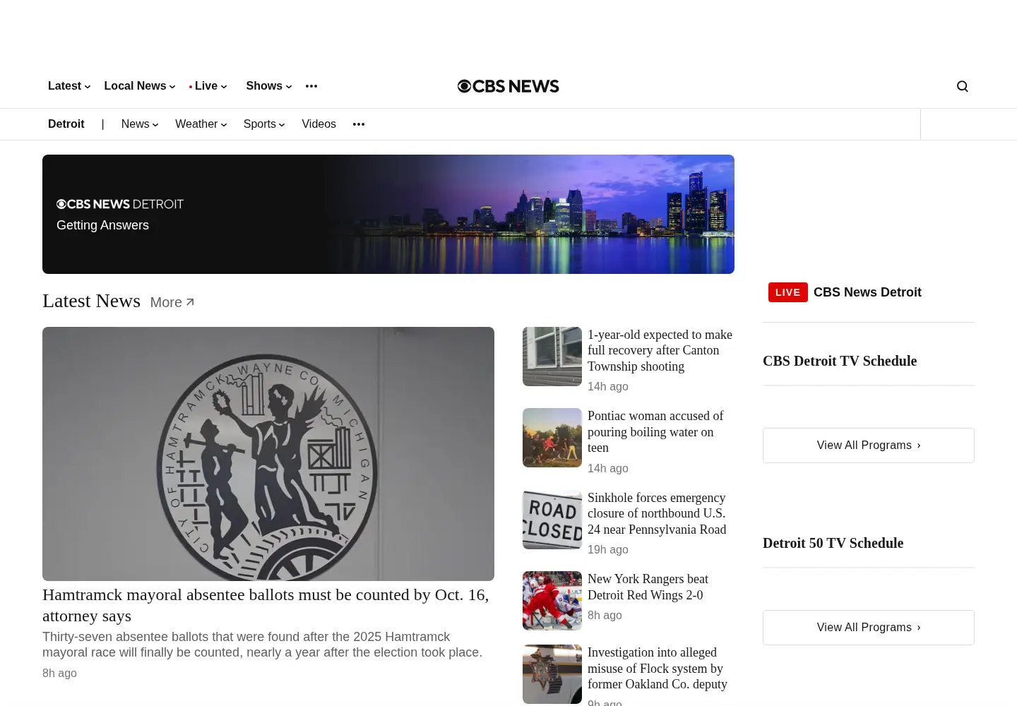 Screenshot of wwj.com