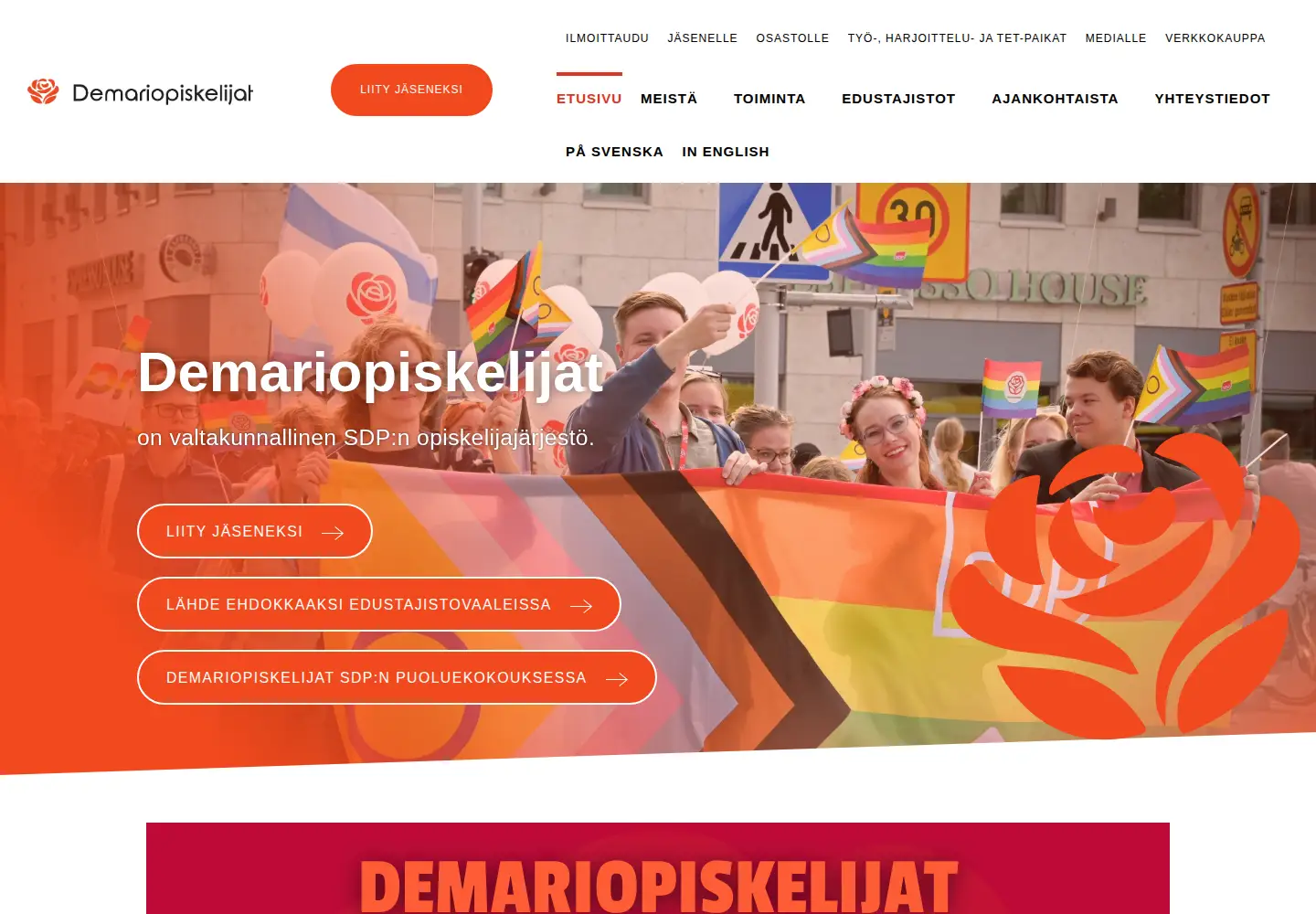 Captured homepage of sonk.fi in the current scan