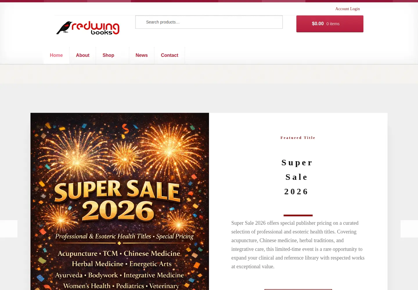 Captured homepage of redwingbooks.com in the current scan