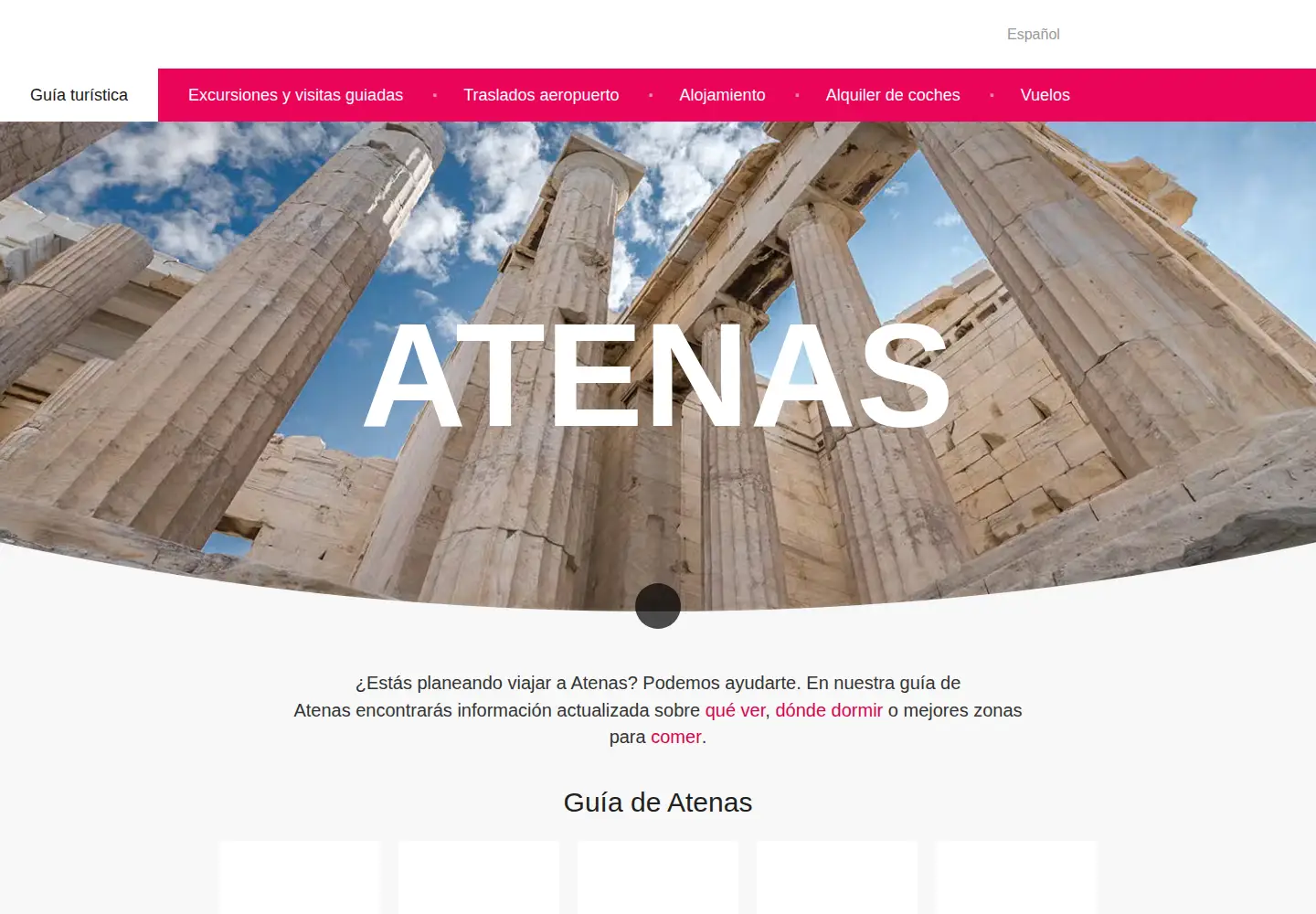 Captured homepage of atenas.net in the current scan