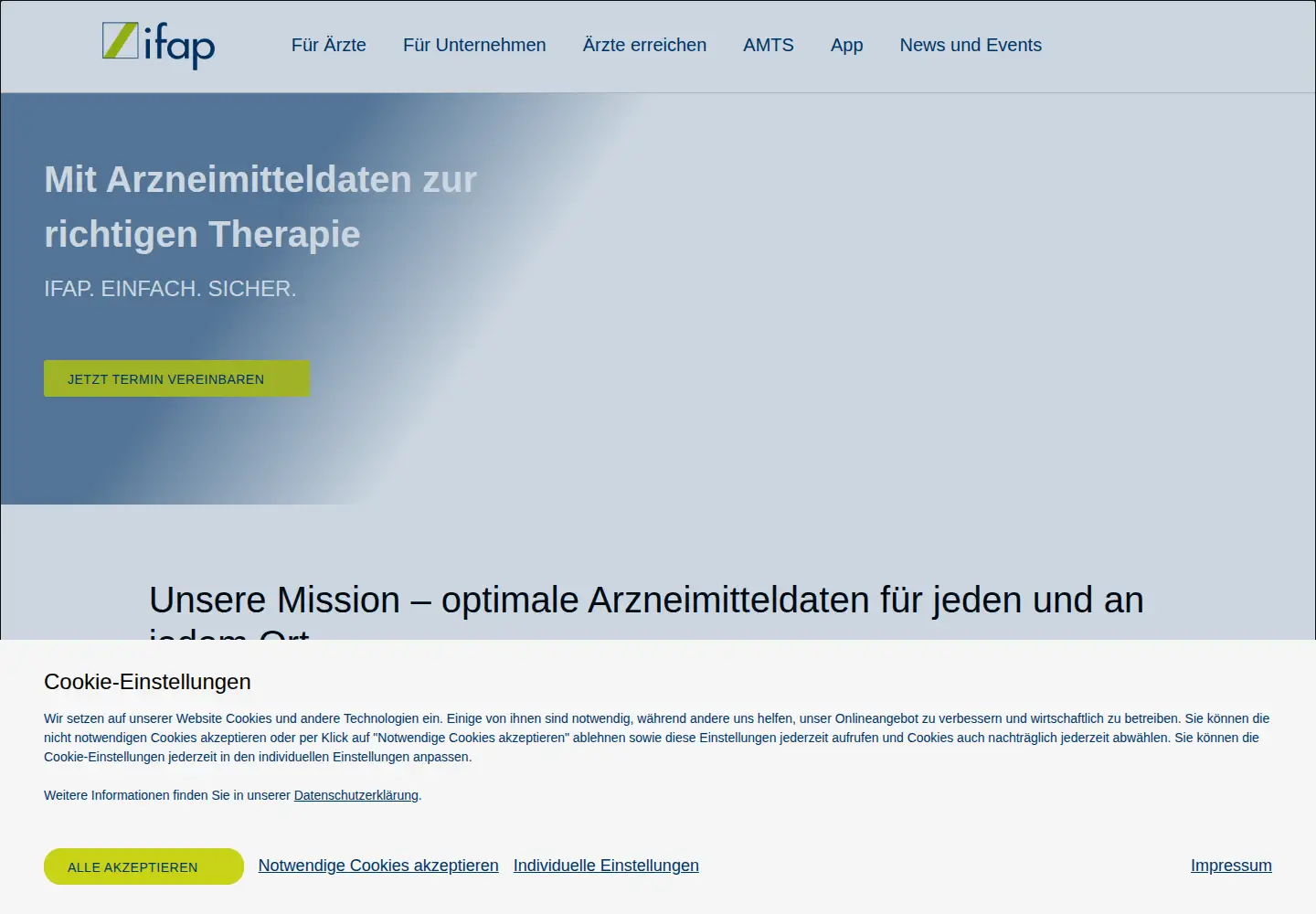 Screenshot of ifap.de