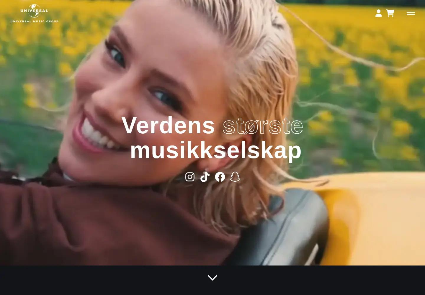 Screenshot of universalmusic.no
