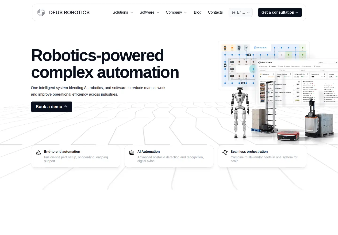 Screenshot of deusrobotics.com