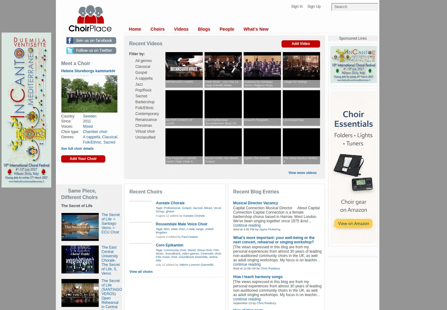 Screenshot of choirplace.com