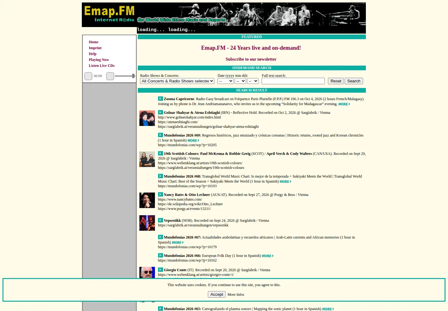 Screenshot of emap.fm
