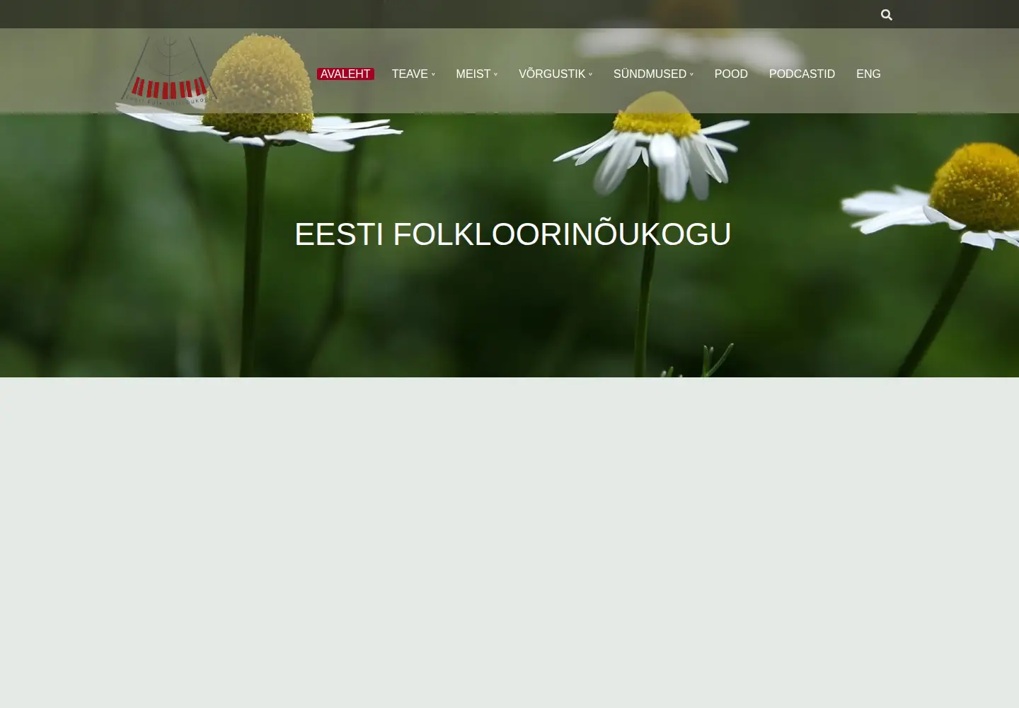 Captured homepage of folkloorinoukogu.ee in the current scan