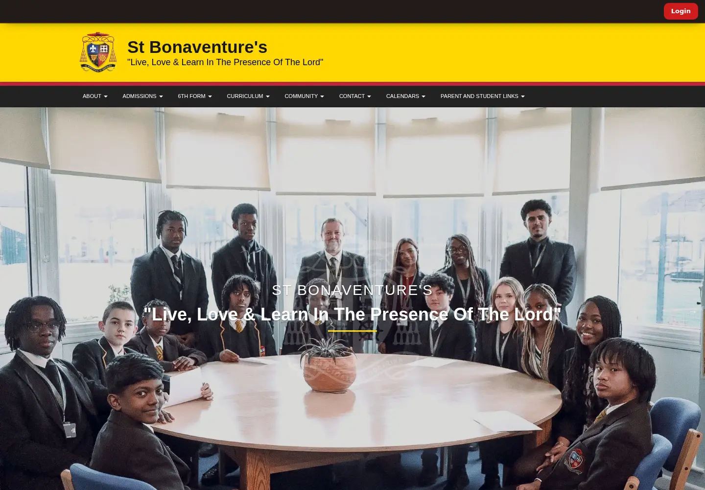 Captured homepage of stbons.org in the current scan