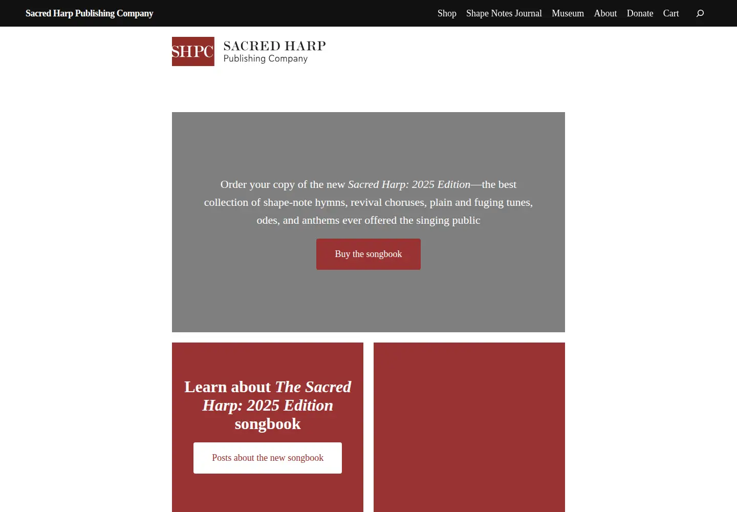 Screenshot of originalsacredharp.com