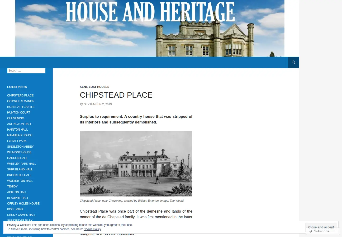Screenshot of houseandheritage.org
