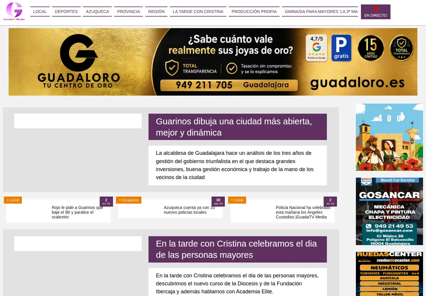 Screenshot of guadatv.tv