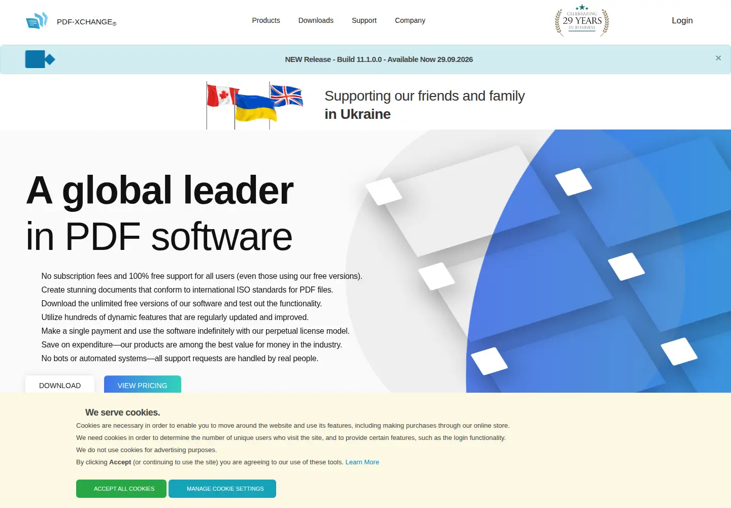 Screenshot of pdf-xchange.com