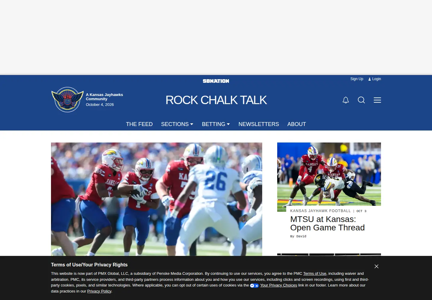 Screenshot of rockchalktalk.com
