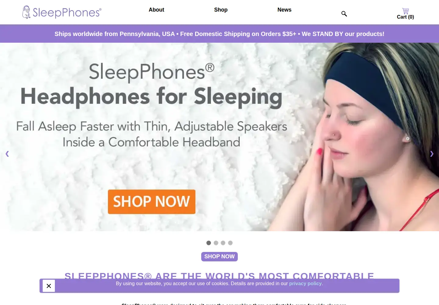 Screenshot of sleepphones.com