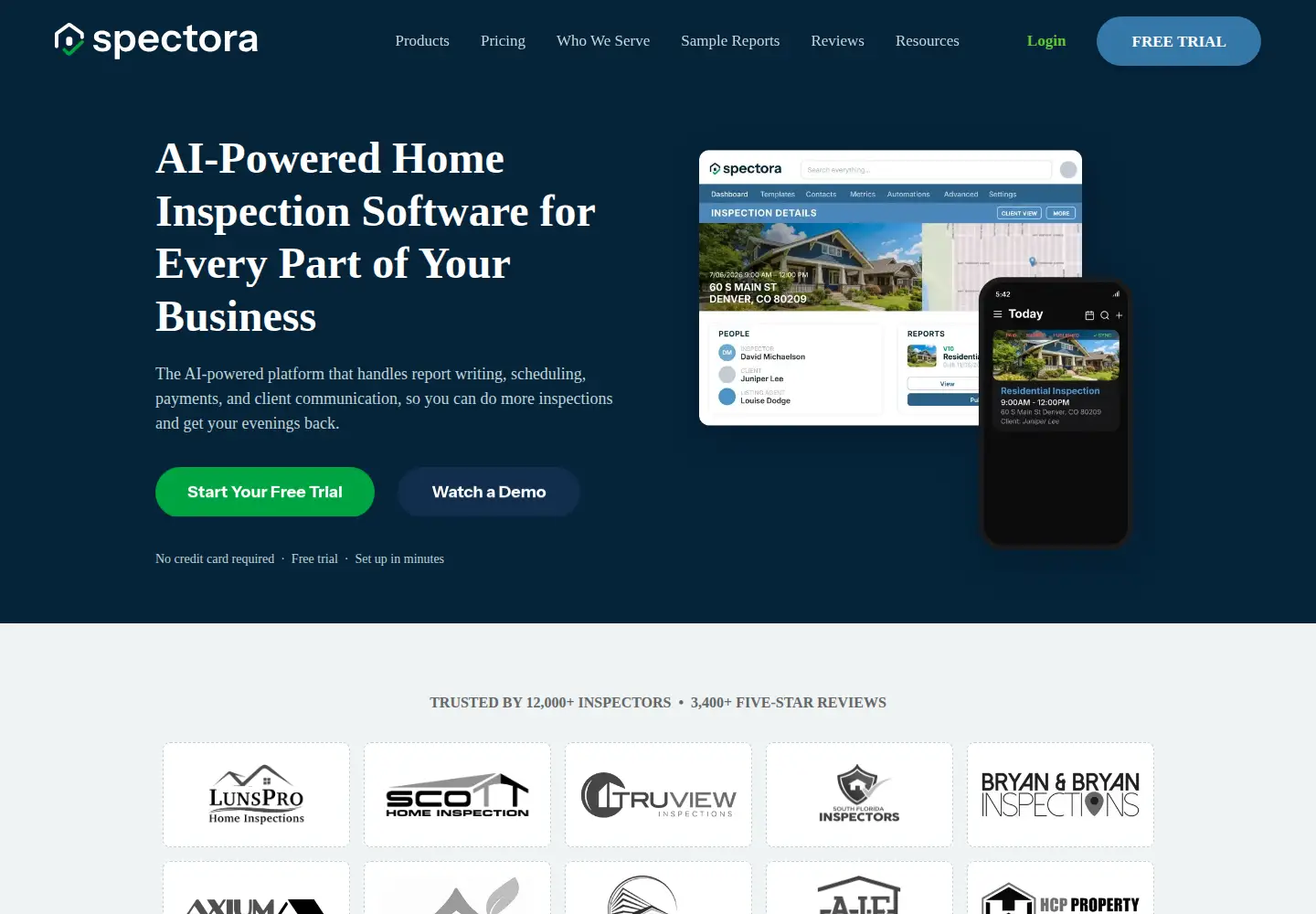 Screenshot of spectora.com