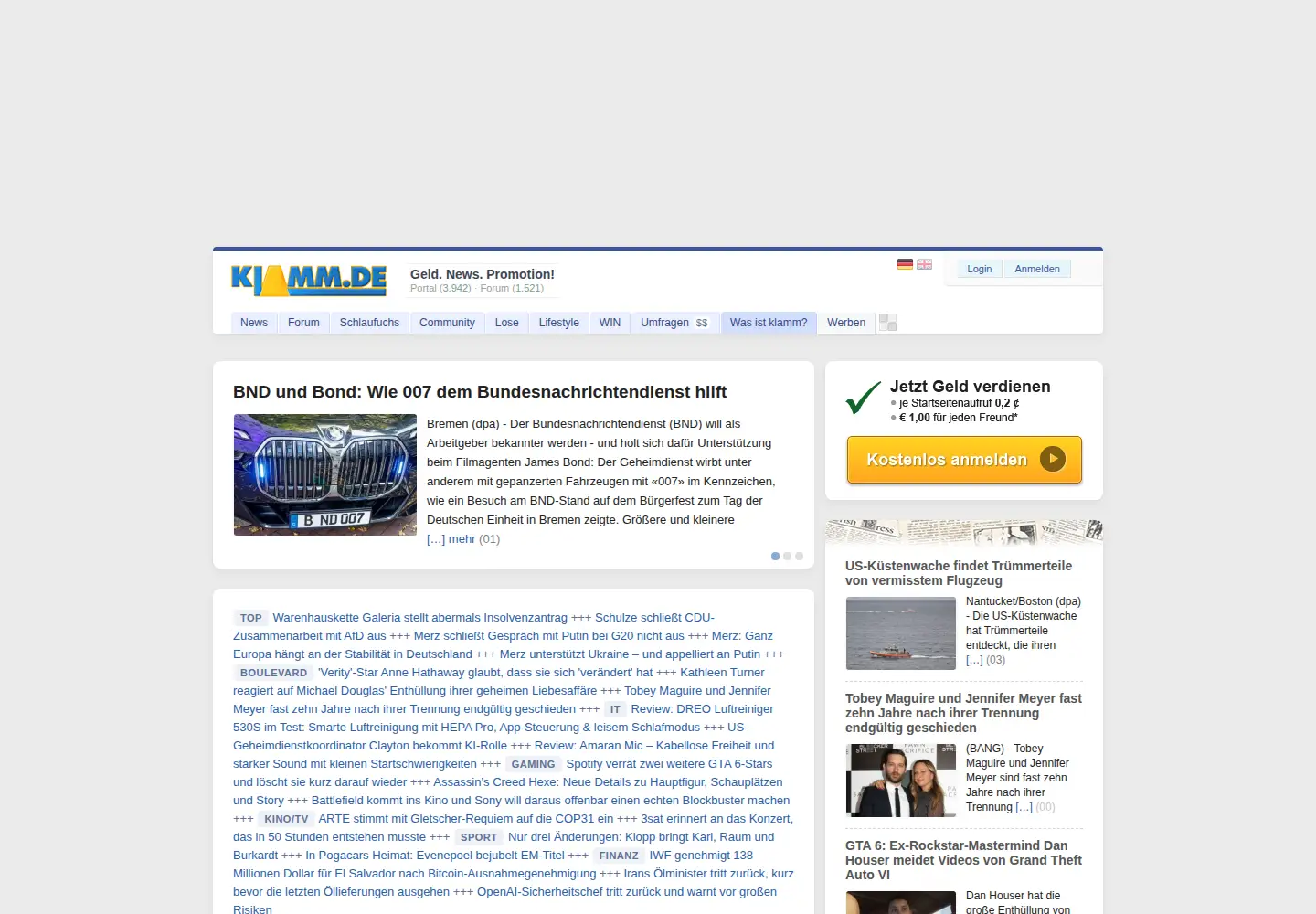 Screenshot of klamm.de