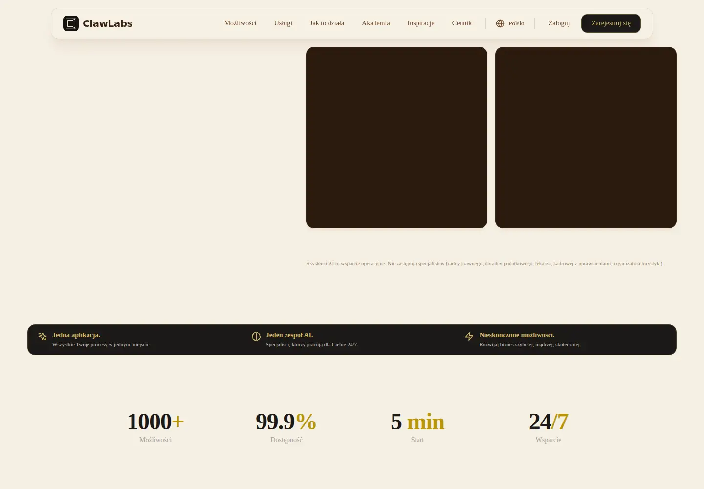Captured homepage of clawlabs.pro in the current scan