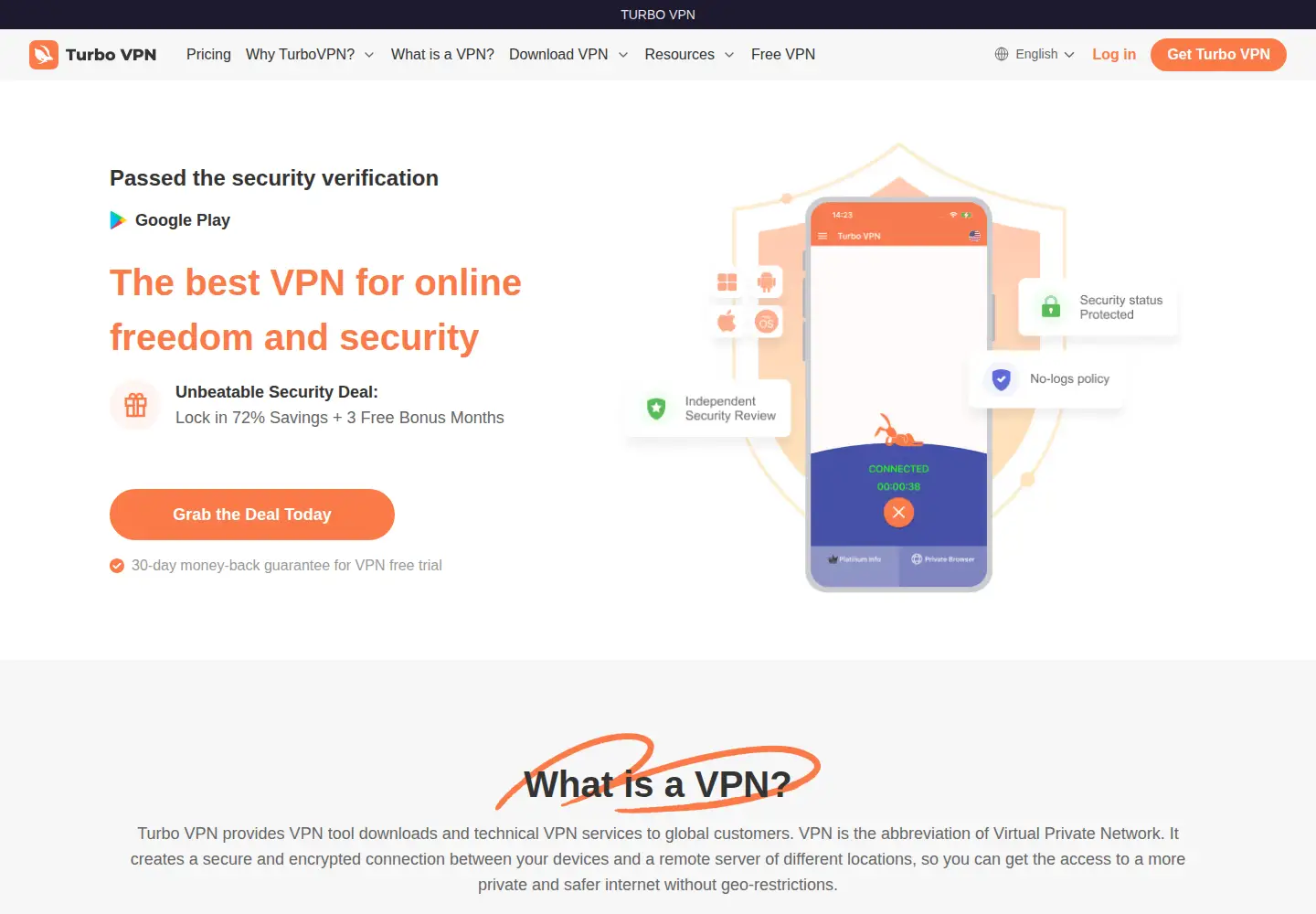 Screenshot of turbovpn.co