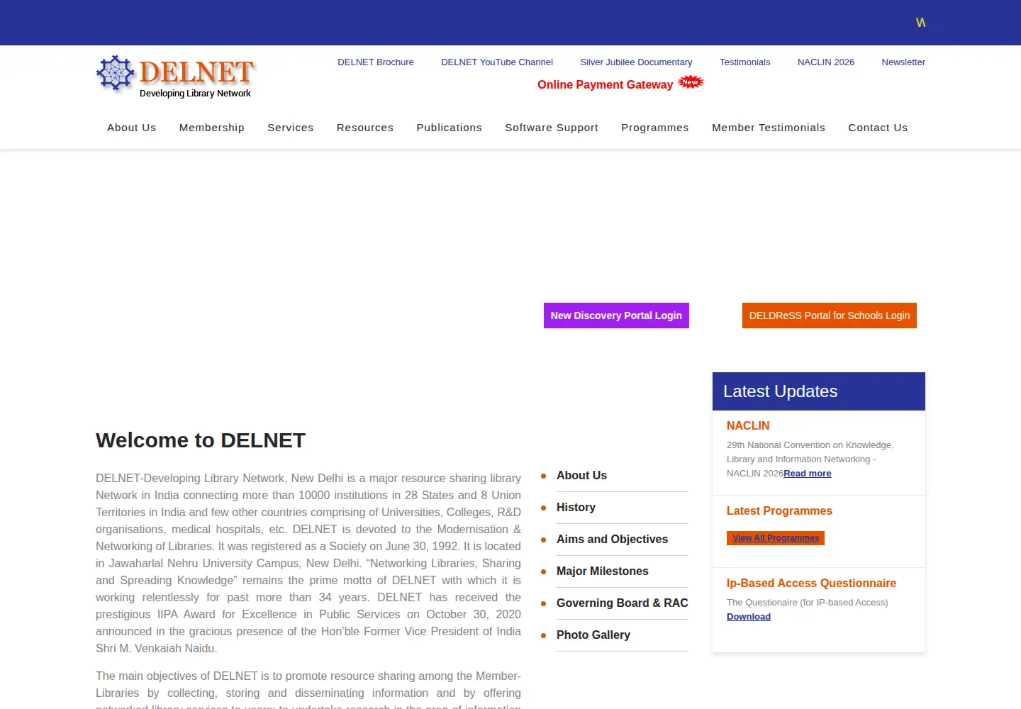 Screenshot of delnet.in