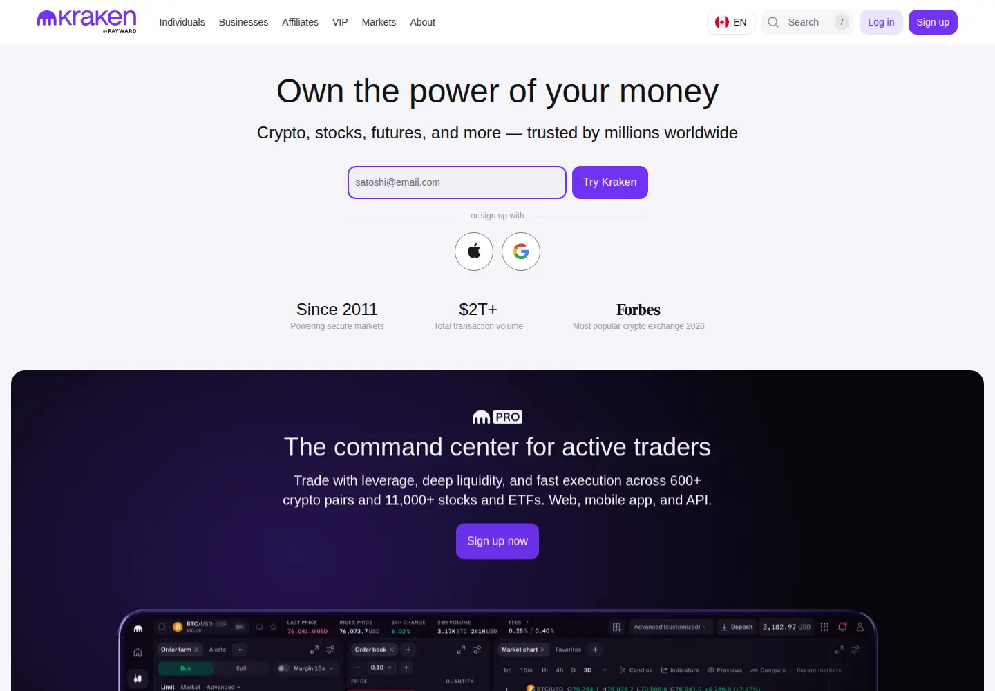 Screenshot of cryptowat.ch