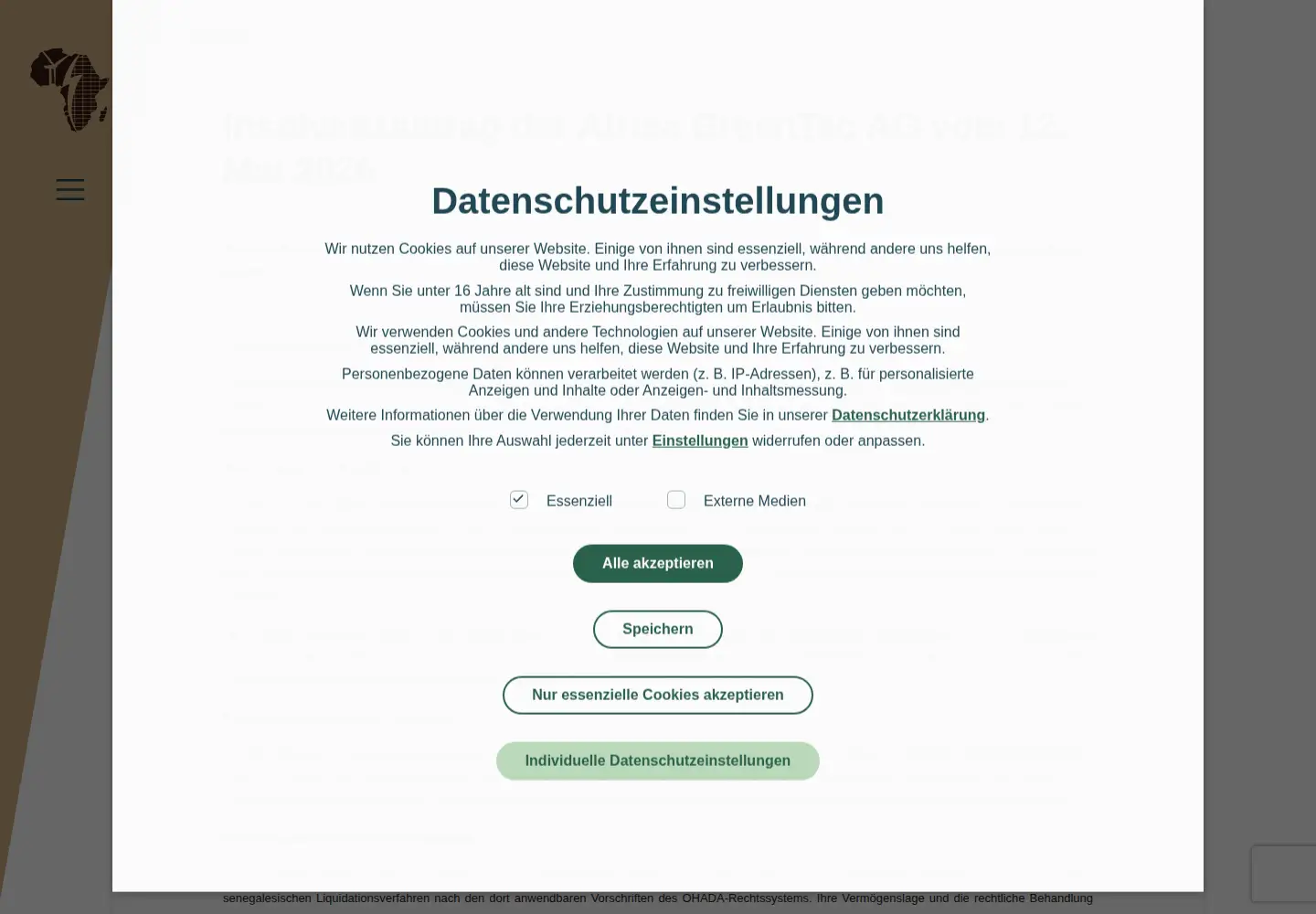 Screenshot of africagreentec.com
