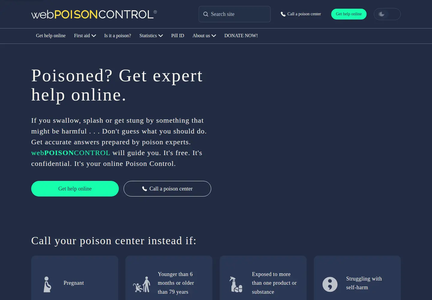 Screenshot of webpoisoncontrol.org