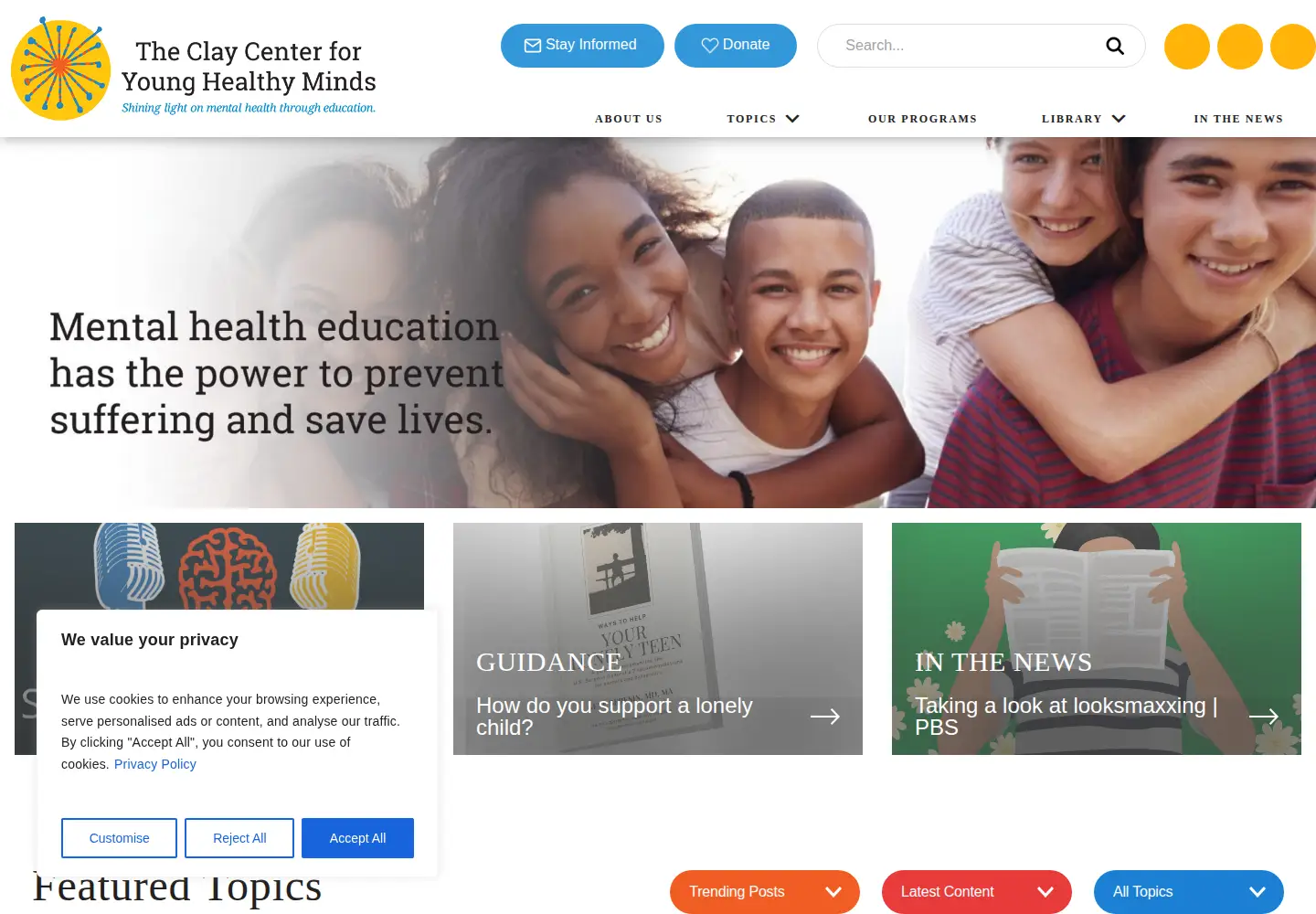 Captured homepage of mghclaycenter.org in the current scan
