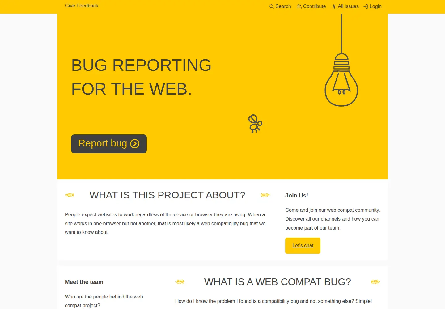 Screenshot of webcompat.com
