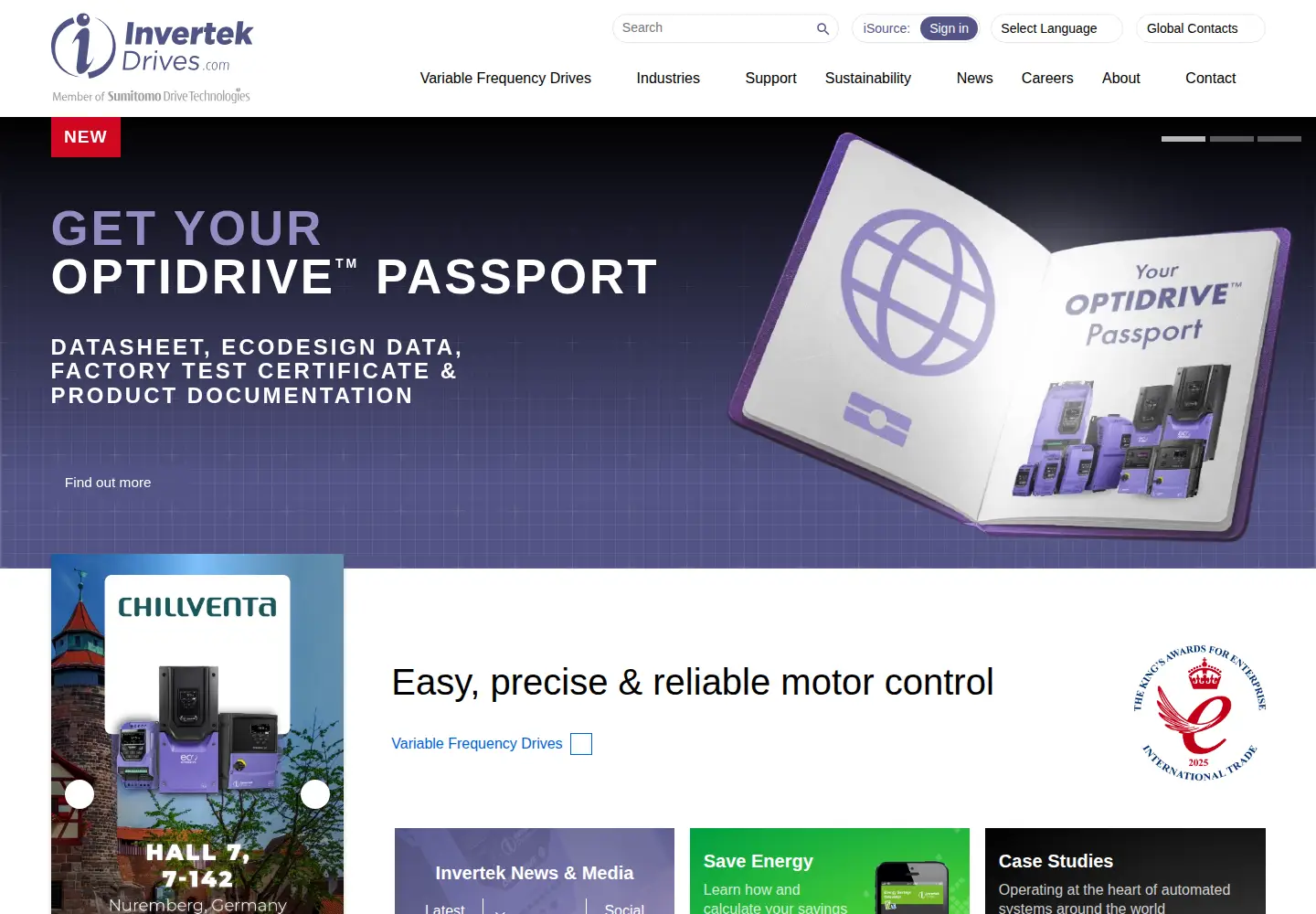 Screenshot of invertekdrives.com