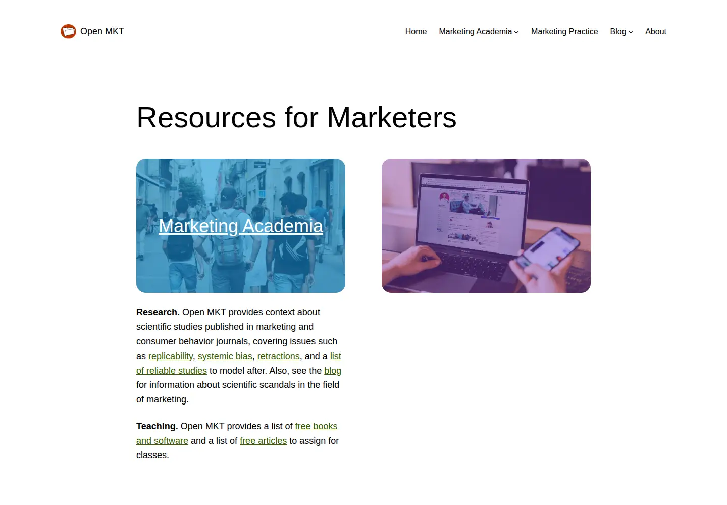 Screenshot of openmkt.org